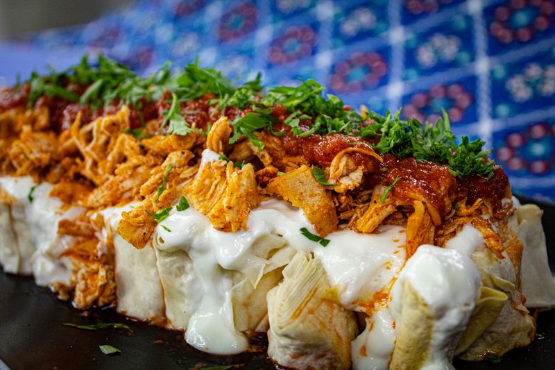 Chuys chicken enchiladas verde with green sauce